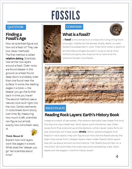 3-5 Fossils in History Science Magazine