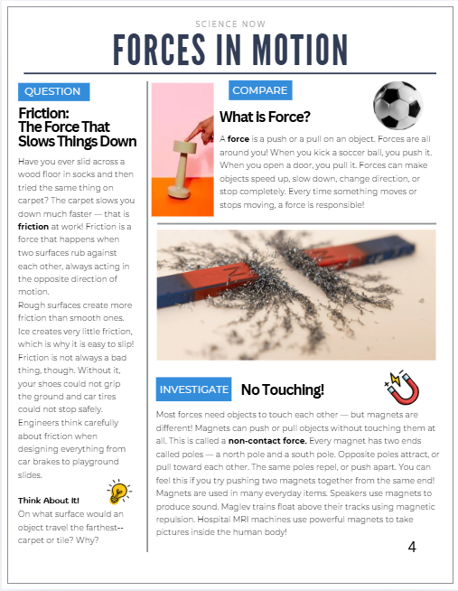3-5 Forces in Motion Science Magazine