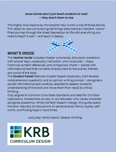 The Mighty Miss Malone Curriculum Guide