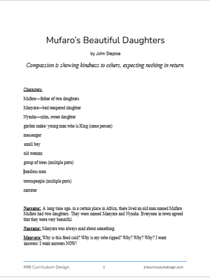 Mufaro's Beautiful Daughters Reader's Theater (COMPASSION)