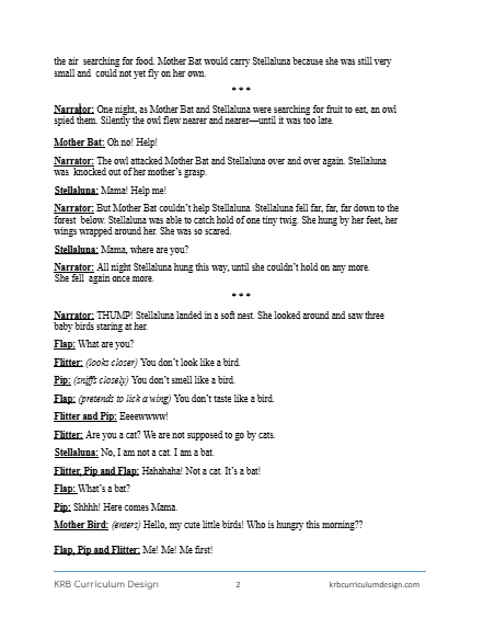Stellaluna Reader's Theater (RESPECT)