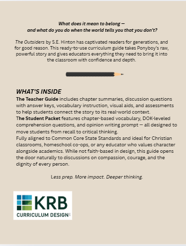 6-8 The Outsiders Curriculum Guide