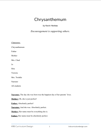 Chrysanthemum Reader's Theater (ENCOURAGEMENT)