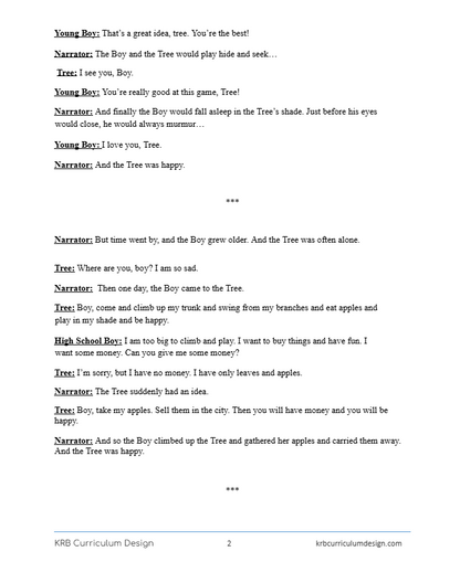 The Giving Tree Reader's Theater (GRATITUDE)